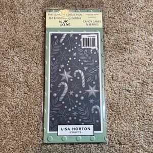 Lisa Horton 3D Embossing Folder - Candy Canes & Berries